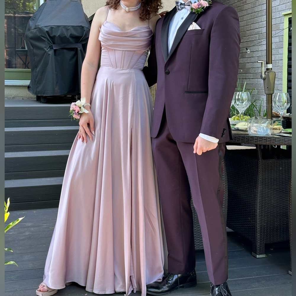 Mauve Satin Prom Dress (US 4)